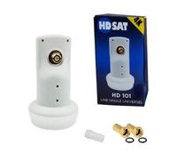 hdsat HD101 LNB single cabeza parábola Universal Full HD 4 K + 2 conectores F