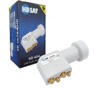 HDSAT HD404 LNB Quad Full HD 4 K Cabeza parabólica 4 Salidas 0,1 dB Ganancia 70 dB !