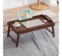 HDSDVNON Bandeja Plegable De Bambú For Cama con Ranura For Tableta: Escritorio Multiusos For Portátil For Comer, Trabajar Y Ver La Televisión(B,60cm)