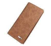 HDSDVNON Cartera Delgada de Cuero for Hombre con más de 10 Ranuras for Tarjetas - Cartera Larga con Bloqueo RFID for Uso Diario, Billetera Ultraligera de PU(Coffee)