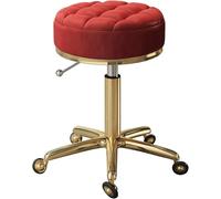 HDSDVNON Taburete De Bar Giratorio Y Elevable Hidráulico - Base Titanio 5 Garras, Altura Ajustable 44 A 55 Cm, Capacidad Carga 150 Kg, Incluye Ruedas(Red)