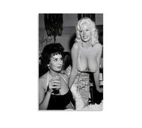 HDSHJFIK Aesthetic Beauty - Póster firmado por Jayne Mansfield Sophia Loren, lienzo decorativo para pared e impresión artística moderna para decoración de dormitorio familiar, 50 x 75 cm