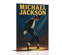 HDSHJFIK Póster artístico de Michael Jackson de la leyenda de la música rock a color, pintura decorativa en lienzo, póster de pared e imagen artística moderna para decoración de dormitorio familiar