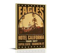 HDSHJFIK Póster vintage de The Eagles Work Hotel California, lienzo decorativo para pared e imagen artística moderna para decoración de dormitorio familiar, 40 x 60 cm