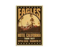 HDSHJFIK Póster vintage de The Eagles Work Hotel California, pintura decorativa en lienzo, póster de pared e imagen artística moderna para decoración de dormitorio familiar, 60 x 90 cm