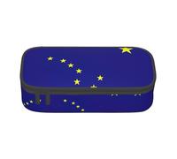 HDSKFNS Alaska State Flag Print Lápiz Bolsa Lápiz Bolígrafos de artistas, lápices caja marcador de gran capacidad trabajo perfecto viaje