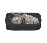 HDSKFNS Animal Rhino Print Lápiz Bolsa Lápiz Bolígrafos de artistas, lápices marcador caja de gran capacidad trabajo perfecto viaje