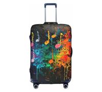 HDSKFNS Coloridas notas de música imprimir fundas de maleta para equipaje maleta cubierta de equipaje de viaje se adapta a 18-32 pulgadas Maletas, Blanco 1, S