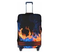 HDSKFNS Cubiertas de maleta con estampado de llama azul para equipaje maleta cubierta de equipaje de viaje se adapta a maletas de 18-32 pulgadas, Blanco 1, XL