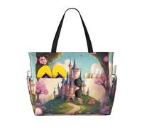 HDSKFNS Cute Fairy Tale Castle04 - Bolsa de viaje de gran capacidad, plegable, con cremallera, para vacaciones
