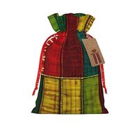 HDSKFNS Estilo africano patchwork 1 bolsa de yute festivo bolsa de cordón festivo vacaciones Año Nuevo fiesta hogar oficina paquete