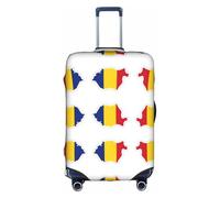 HDSKFNS Funda para maleta de viaje con diseño de mapa de la bandera de Rumania para maletas de 18 a 32 pulgadas, Blanco, Medium