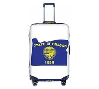 HDSKFNS Funda para maleta de viaje con diseño de mapa de la bandera del estado de Oregón, para maletas de 18 a 32 pulgadas, White, XL