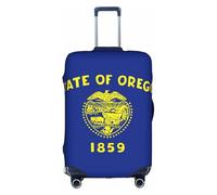 HDSKFNS Funda para maleta de viaje con estampado de bandera del estado de Oregón, para maletas de 45,7 a 81,3 cm, Blanco, X-Large