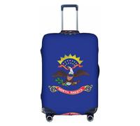HDSKFNS Fundas de maleta con estampado de bandera del estado de Dakota del Norte para maleta, funda de equipaje de viaje, para maletas de 18 a 32 pulgadas, Blanco, S