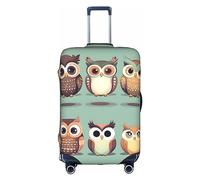HDSKFNS Fundas de maleta con estampado de búhos de dibujos animados para maleta, funda de equipaje de viaje, se adapta a maletas de 18 a 32 pulgadas, White, S