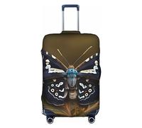 HDSKFNS Hermosas fundas de maleta con estampado de alas de polilla para maleta, funda de equipaje de viaje, se adapta a maletas de 18 a 32 pulgadas, White, L