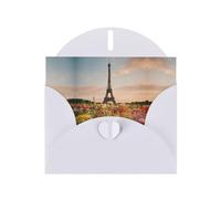 HDSKFNS Hermosas tarjetas de felicitación impresas de la Torre Eiffel de París de 6 x 4 pulgadas, tarjetas de papel perlado con sobres, para cumpleaños, boda, condolencias