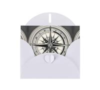 HDSKFNS Law of the Compass Navigation - Tarjetas de felicitación impresas de 15,2 x 10,2 cm, tarjetas de papel perlado con sobres, para cumpleaños, boda, condolencias