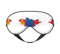 HDSKFNS Máscara de dormir con estampado de mapa de la bandera de Mongolia, máscara de ojos similar a la seda, máscara de ojos para dormir para mujeres y hombres, para viajes, relajación