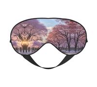 HDSKFNS Máscara de dormir con estampado de nieve cayendo en el parque, máscara de ojos similar a la seda, para mujeres y hombres, para viajes, dormir y relajarse
