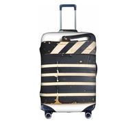 HDSKFNS Portapapeles de película clásica, cubierta de equipaje con impresión negra, cubierta de equipaje de viaje, funda para maletas, 18-32 pulgadas, Blanco 1, L