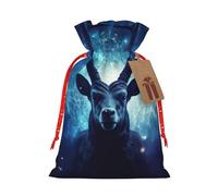 HDSKFNS Ram - Bolsa de arpillera con diseño del signo del zodiaco de Navidad, bolsa de cordón para vacaciones, Año Nuevo, fiesta, hogar, oficina, embalaje
