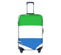HDSKFNS Sierra Leona Bandera Tarjeta impresión Maleta Cubiertas para equipaje Maleta cubierta de equipaje de viaje se adapta a 18-32 pulgadas Maletas, Blanco 1, L