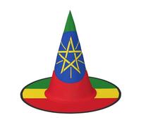 HDSKFNS Sombrero de bruja con estampado de bandera de Etiopía, sombrero de mago para fiestas, accesorio perfecto para disfraces, fiestas de vacaciones