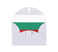 HDSKFNS Tarjetas de felicitación con estampado de bandera búlgara de 15 x 10 cm, tarjetas de papel perlado con sobres, para condolencias de cumpleaños y bodas