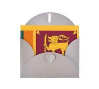 HDSKFNS Tarjetas de felicitación con estampado de bandera de Sri Lanka, tarjetas de papel perlado de 15,2 x 10,2 cm con sobres, para cumpleaños, boda, condolencias