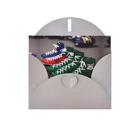 HDSKFNS Tarjetas de felicitación con estampado de cordones de fútbol americano de 15,2 x 10,2 cm, tarjetas de papel perlado con sobres, para cumpleaños, boda, condolencias