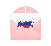 HDSKFNS Tarjetas de felicitación con impresión de mapa de la bandera rusa de 15,2 x 10,2 cm, tarjetas de papel perlado con sobres, para cumpleaños, boda, condolencias