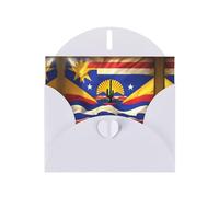 HDSKFNS Tarjetas de felicitación con impresión estándar de la bandera de Arizona, tarjetas de papel perlado de 6 x 4 pulgadas con sobres, para condolencias de cumpleaños y bodas