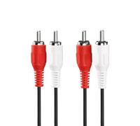 HDSupply AC040-025 Cable de extensión de audio estéreo, de 2 conectores RCA a 2 conectores RCA, diseño ultrafino, 2,50 m, negro