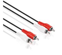 HDSupply AC040-100 Cable de extensión de audio estéreo, de 2 conectores RCA a 2 conectores RCA, diseño ultrafino, 10,0 m, negro