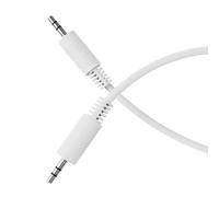 HDSupply Cable auxiliar, cable jack 1,50m, audio jack 3,5 mm estéreo 3-pins, cable de audio para auriculares, barra de sonido, TV, coche, radio, blanco