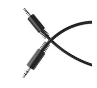 HDSupply Cable auxiliar, cable jack 3,00m, audio jack 3,5 mm estéreo 3-pins, cable de audio para auriculares, barra de sonido, TV, coche, radio, negro