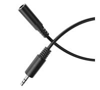 HDSupply Cable de extensión auxiliar, extensión de cable jack de 1,00 m, audio jack estéreo de 3 patillas y 3,5 mm, cable de audio para auriculares, barra de sonido, TV, coche, radio, negro