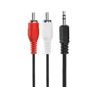 HDSupply Cable de extensión de audio estéreo de 2x enchufe cinch a enchufe de 3,5 mm, diseño ultra delgado, 10,0 m, negro
