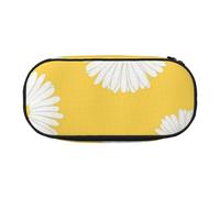 HDTVTV Aster Blanco Margarita Amarilla Estuche para lápices, Estuche portátil con Cremallera, Estuche para cosméticos