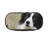 HDTVTV Border Collie Césped Negro Border Collie Mascotas Estuche para lápices, Estuche portátil con Cremallera, Estuche para cosméticos