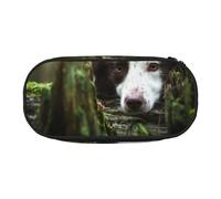 HDTVTV Border Collie Stone Sweet Brown Perros Mascotas Estuche para lápices, Estuche portátil con Cremallera, Estuche para cosméticos