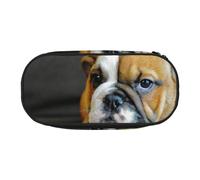 HDTVTV Bulldog inglés arrodillado Estuche para lápices, Estuche portátil con Cremallera, Estuche para cosméticos