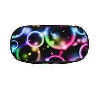 HDTVTV Burbujas de arcoíris Estuche para lápices, Estuche portátil con Cremallera, Estuche para cosméticos