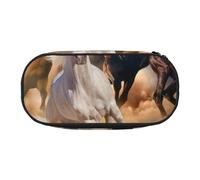 HDTVTV Caballo Salvaje Corriendo contra una tormenta de Arena Estuche para lápices, Estuche portátil con Cremallera, Estuche para cosméticos