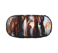 HDTVTV Caballos de los Indios nativos Americanos Estuche para lápices, Estuche portátil con Cremallera, Estuche para cosméticos