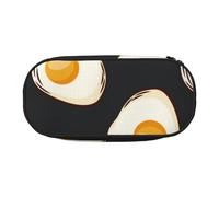 HDTVTV Comida Huevos Fritos Oscuros Estuche para lápices, Estuche portátil con Cremallera, Estuche para cosméticos