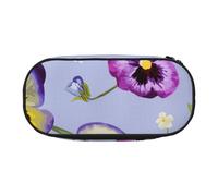 HDTVTV Flores de Pensamiento Estuche para lápices, Estuche portátil con Cremallera, Estuche para cosméticos