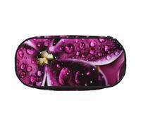 HDTVTV Flores moradas Impresas Estuche para lápices, Estuche portátil con Cremallera, Estuche para cosméticos